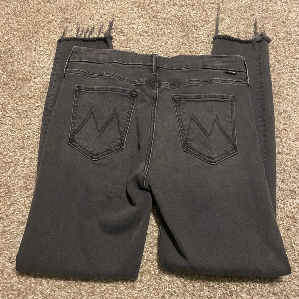 Mother jeans The Looker Ankle Fray 28 Burning Out Lanterns black skinny casual - Picture 4 of 7